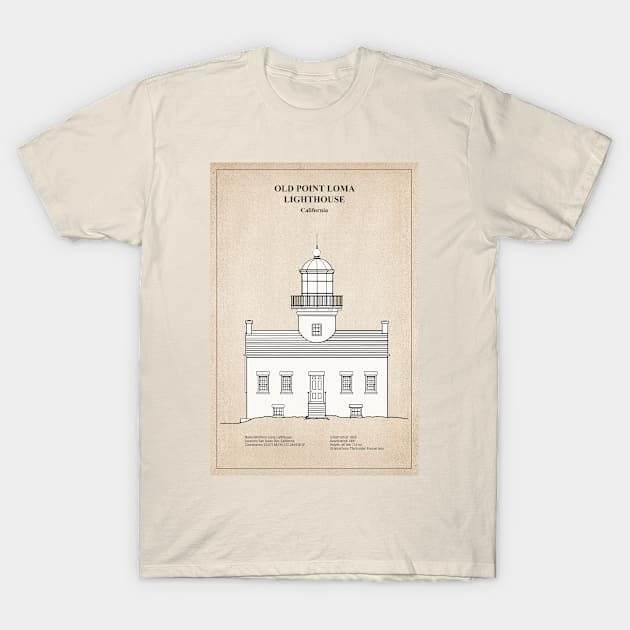 Old Point Loma Lighthouse - California - SBD T-Shirt by SPJE Illustration Photography